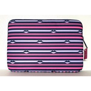 New Kate Spade Jae Lip Print Nylon Laptop case fit to 16" Pink Multi